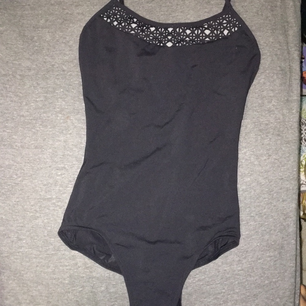 Black Strappy Camisole Leotard